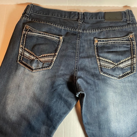 Men’s Mecca Dark Wash Denim Jeans Y2K Everyday Fashion Wear Sz. W38 X L32 - Picture 11 of 15